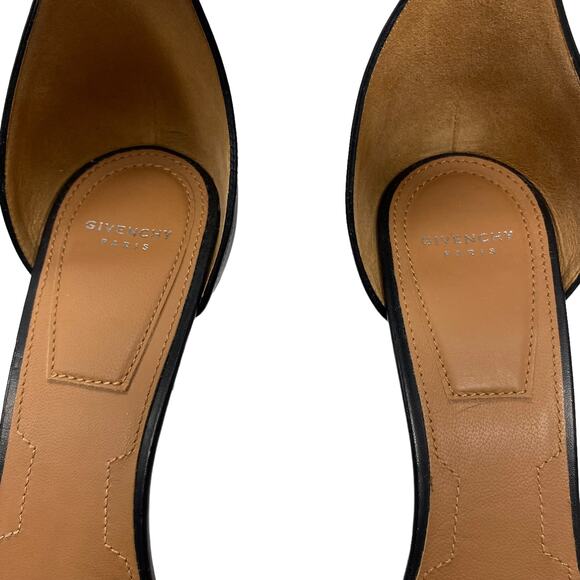 Givenchy Paris Womens Size 39 Black Leather Ankle Strap Heel Sandals - Picture 8 of 9